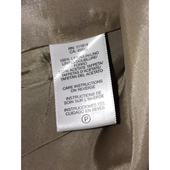 Michael by Michael Kors Abstract Floral Tan and Red Linen Jacket Women's Medium - Picture 4 of 6